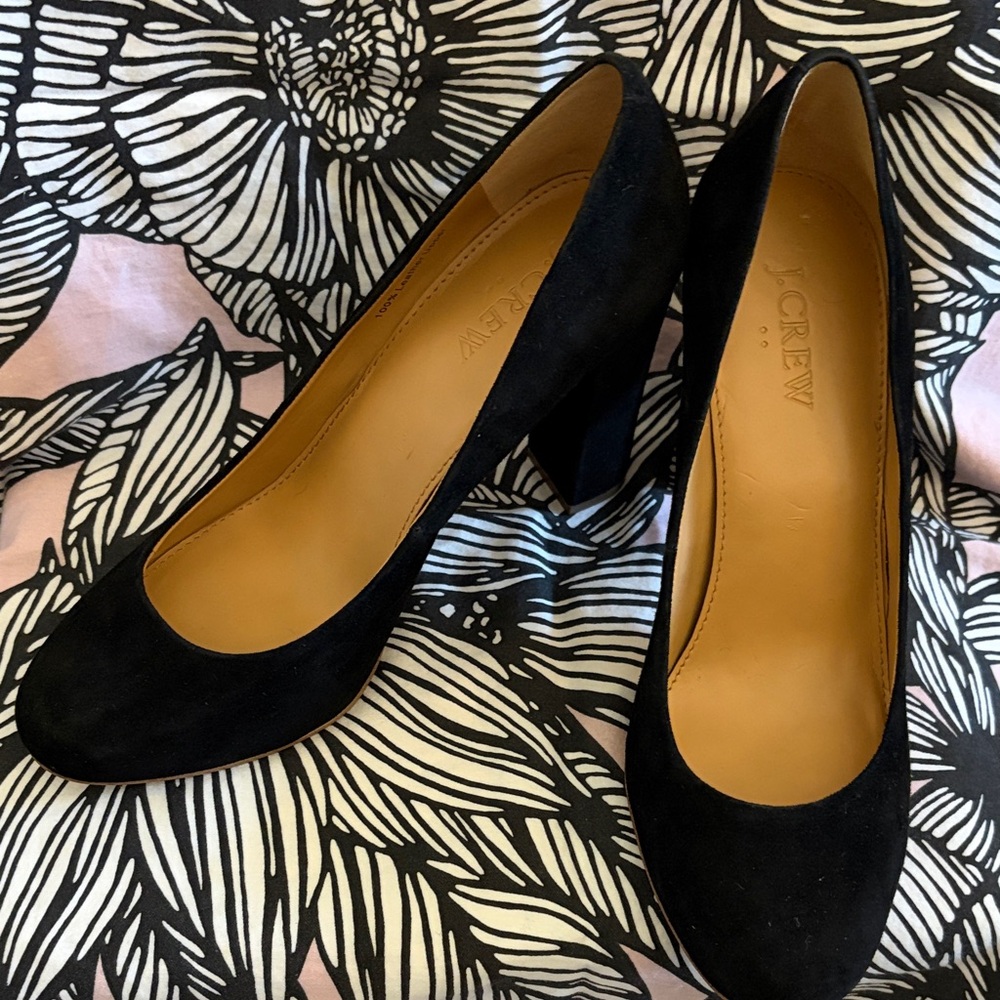 J. Crew Black Suede Heels
